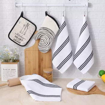 Soft Waffle Weave Cotton Dish Towels: Quick-Dry Absorbency